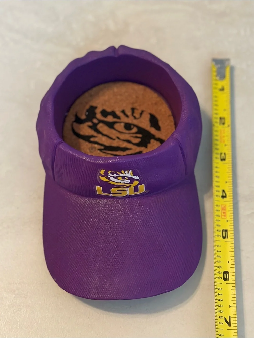LSU Tigers Cap Coaster Holder With Cork Coaster - Excellent